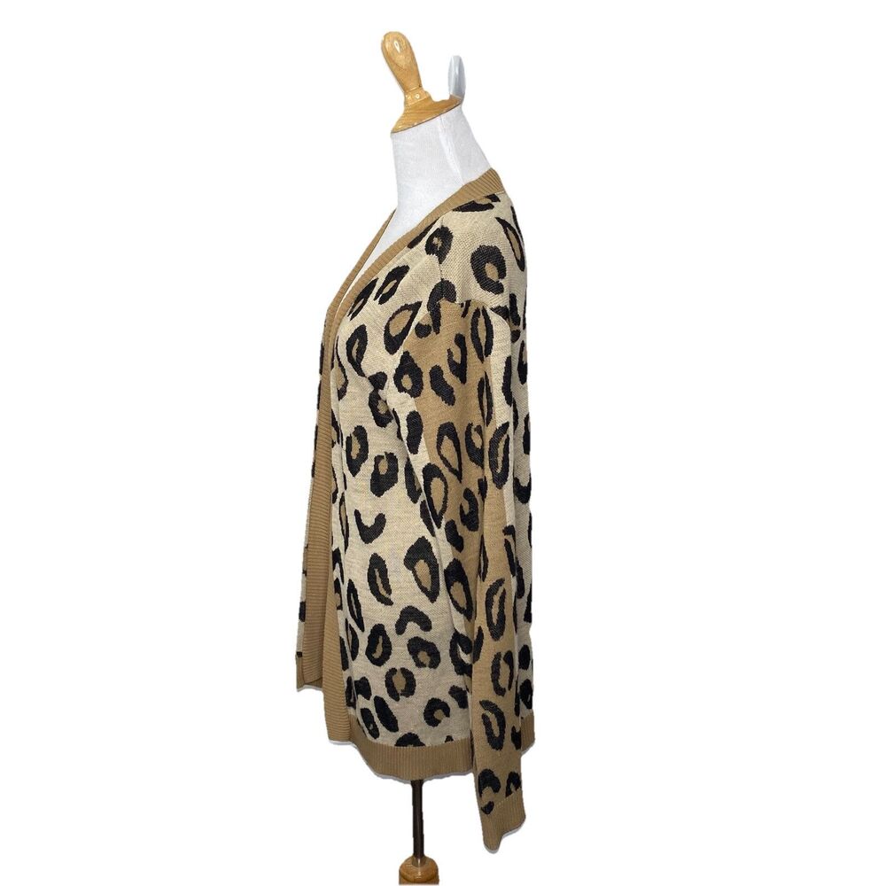 APT. 9 Leopard Print Long Sleeve Open Front Cozy … - image 2